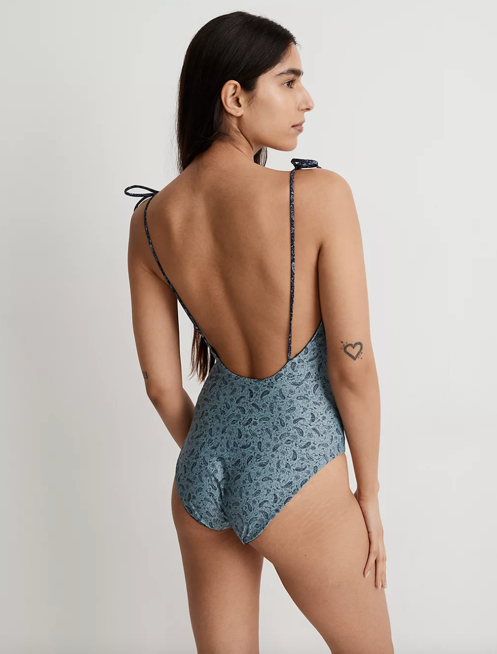 Madewell Reversible Tie Spaghetti Strap One Piece Swimsuit