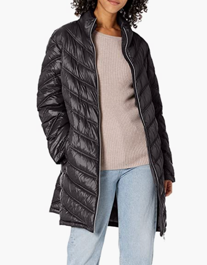 Calvin Klein + Women’s Chevron Quilted Packable Down Jacket