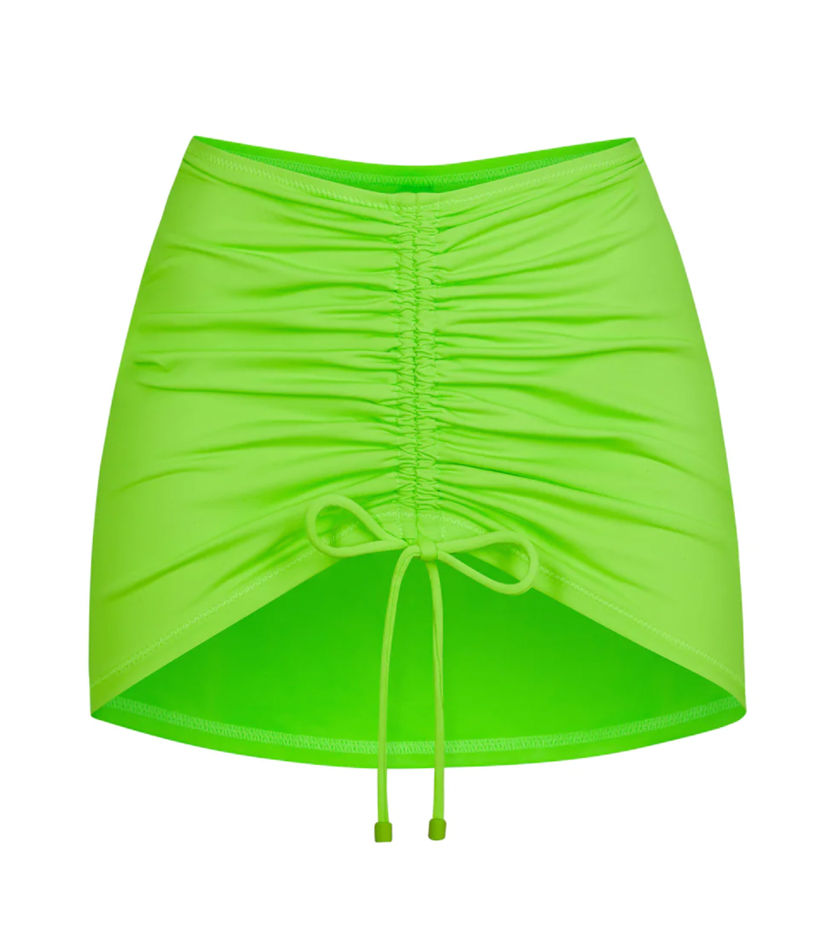 Skims + Swim Ruched Mini Skirt in Neon Green