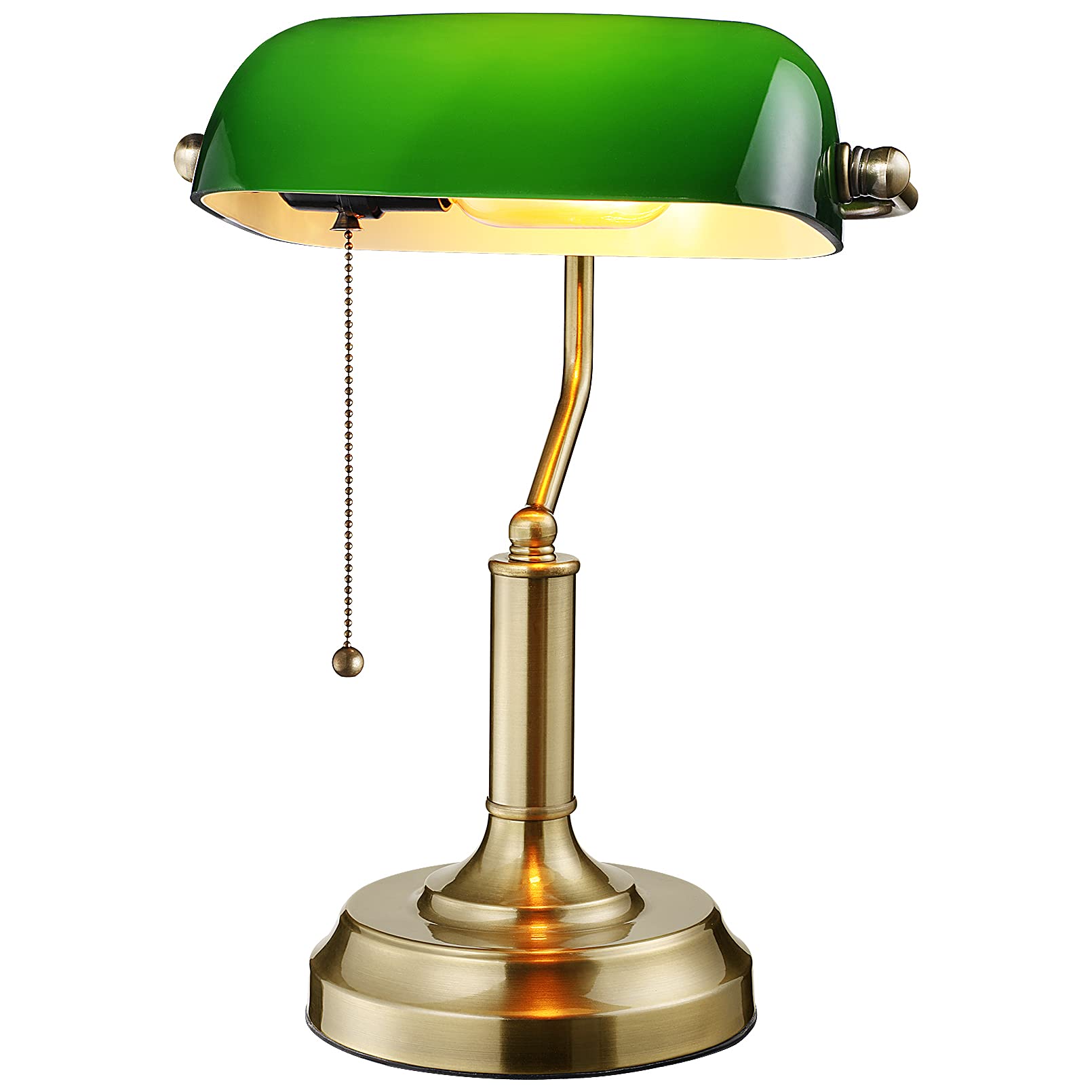 TORCHSTAR + Green Glass Bankers Lamp