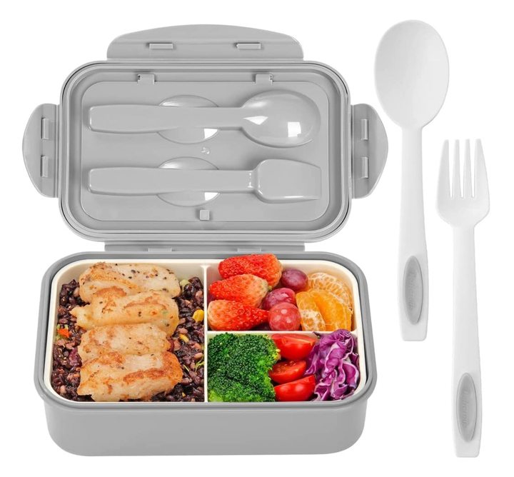 Lunch Box With Lid Reusable Bento Box Made Of Pp, 4 Compartments, A