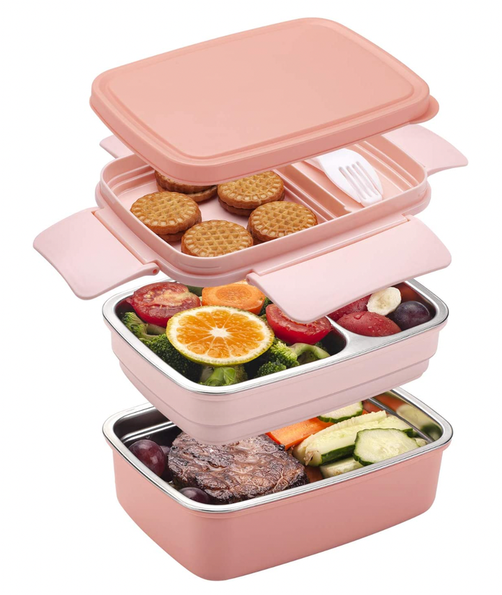 Freshmage Stainless Steel Bento Box Adult Lunch Box, Leakproof Stackable  Large Capacity Dishwasher Safe Lunch Container with Divided Compartments