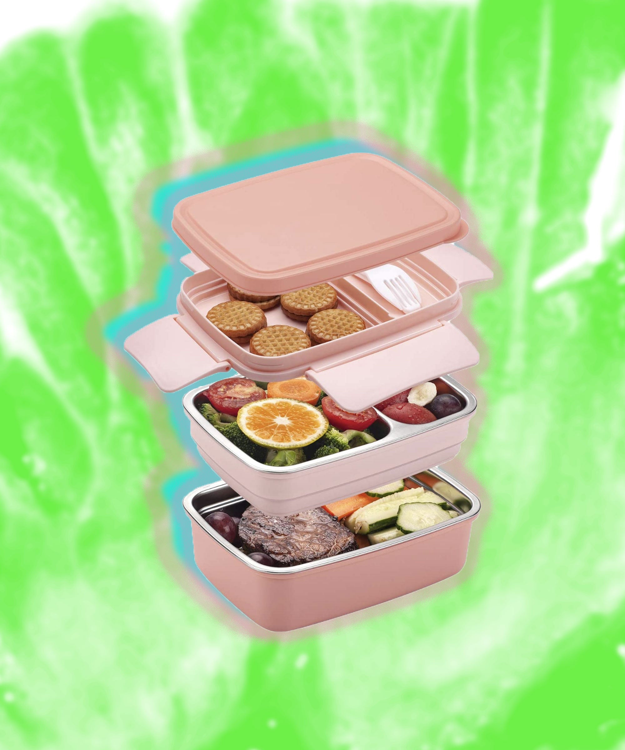 Eco Friendly Stackable Bento Box Lunch Box for Adults and Kids