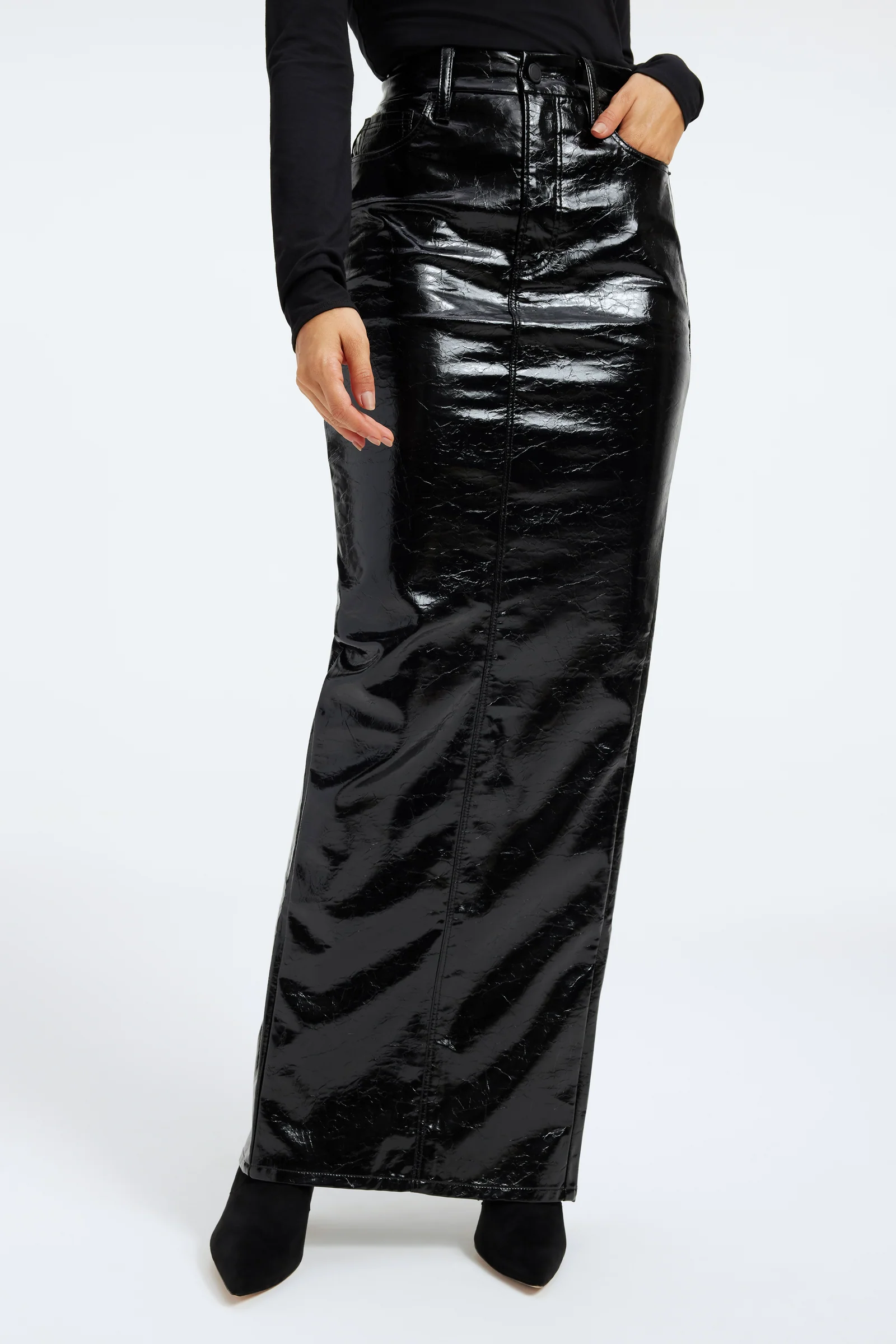 High Waisted Leather Maxi Skirt | lupon.gov.ph