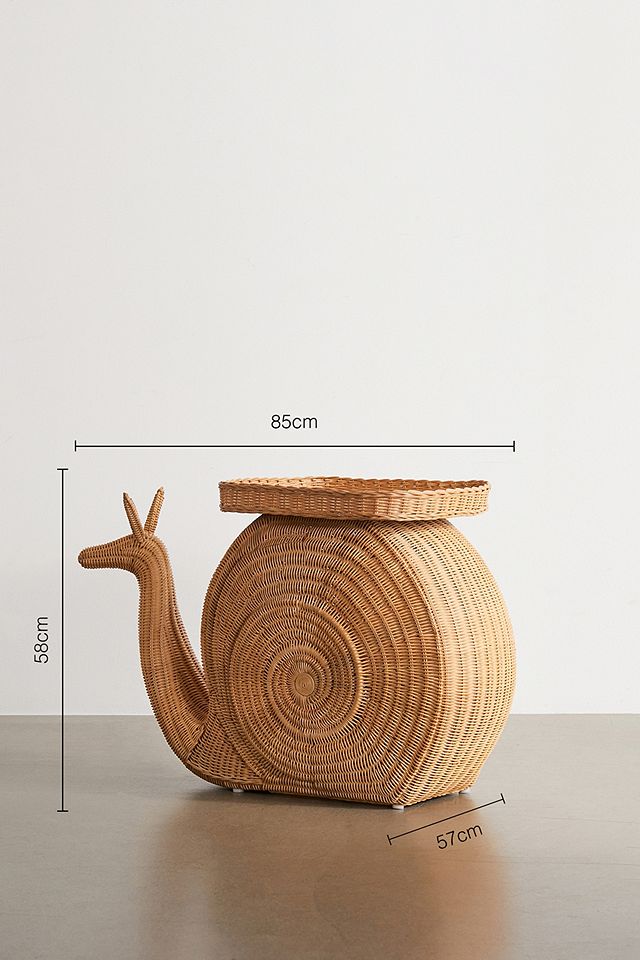 Urban Outfitters Snail Rattan Side Table