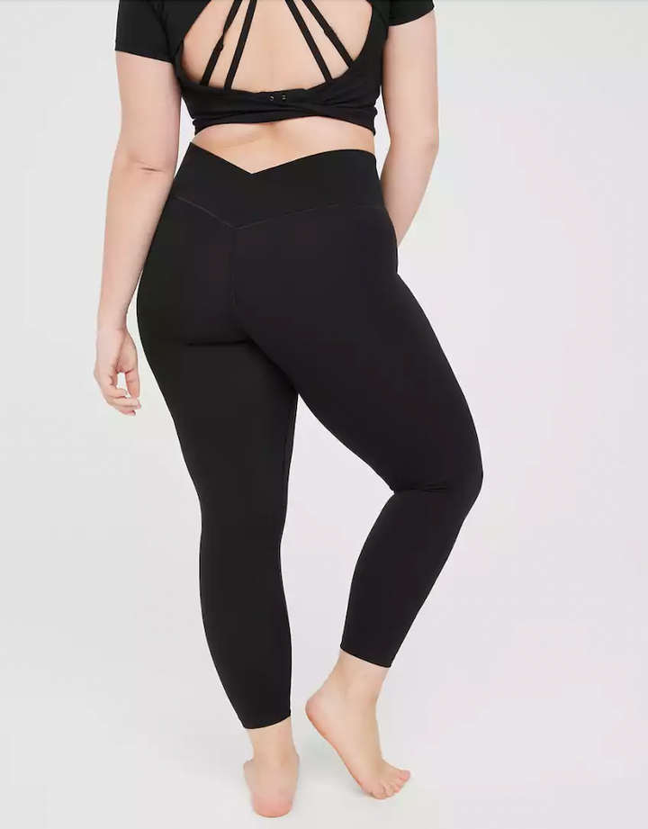 Favorite new yoga pants  AERIE OFFLINE REAL ME HIGH WAISTED CROSSOVER  FLARE LEGGINGS REVIEW 