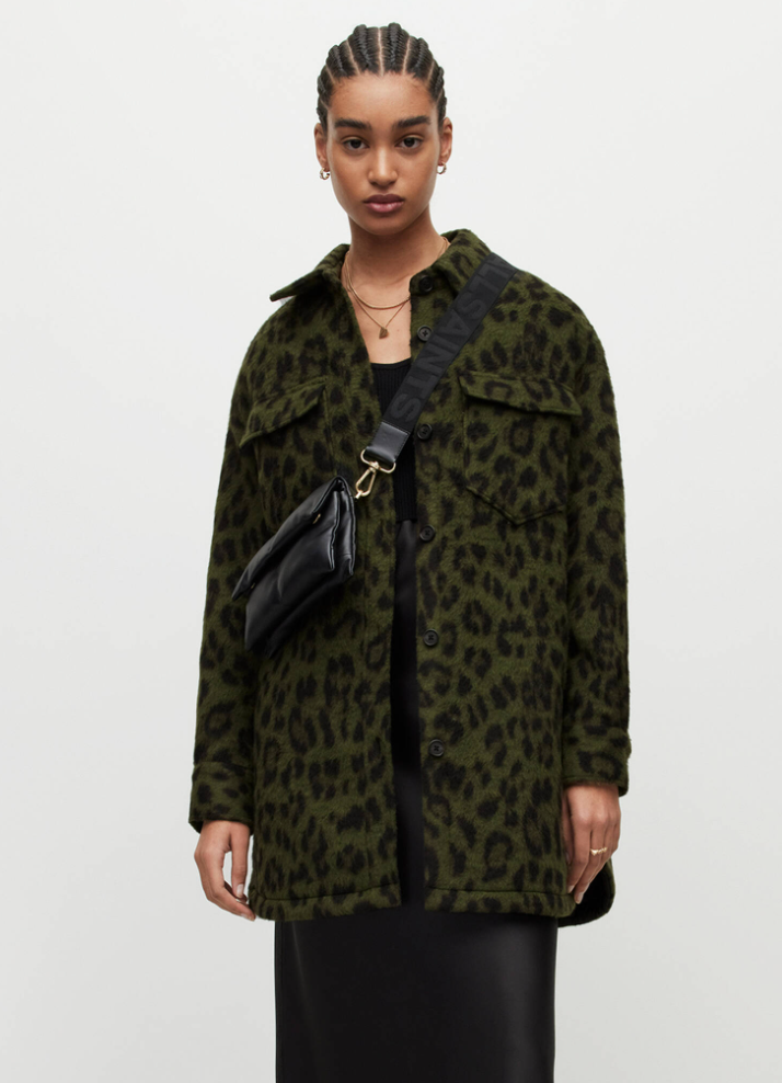 Green leopard print jacket on sale