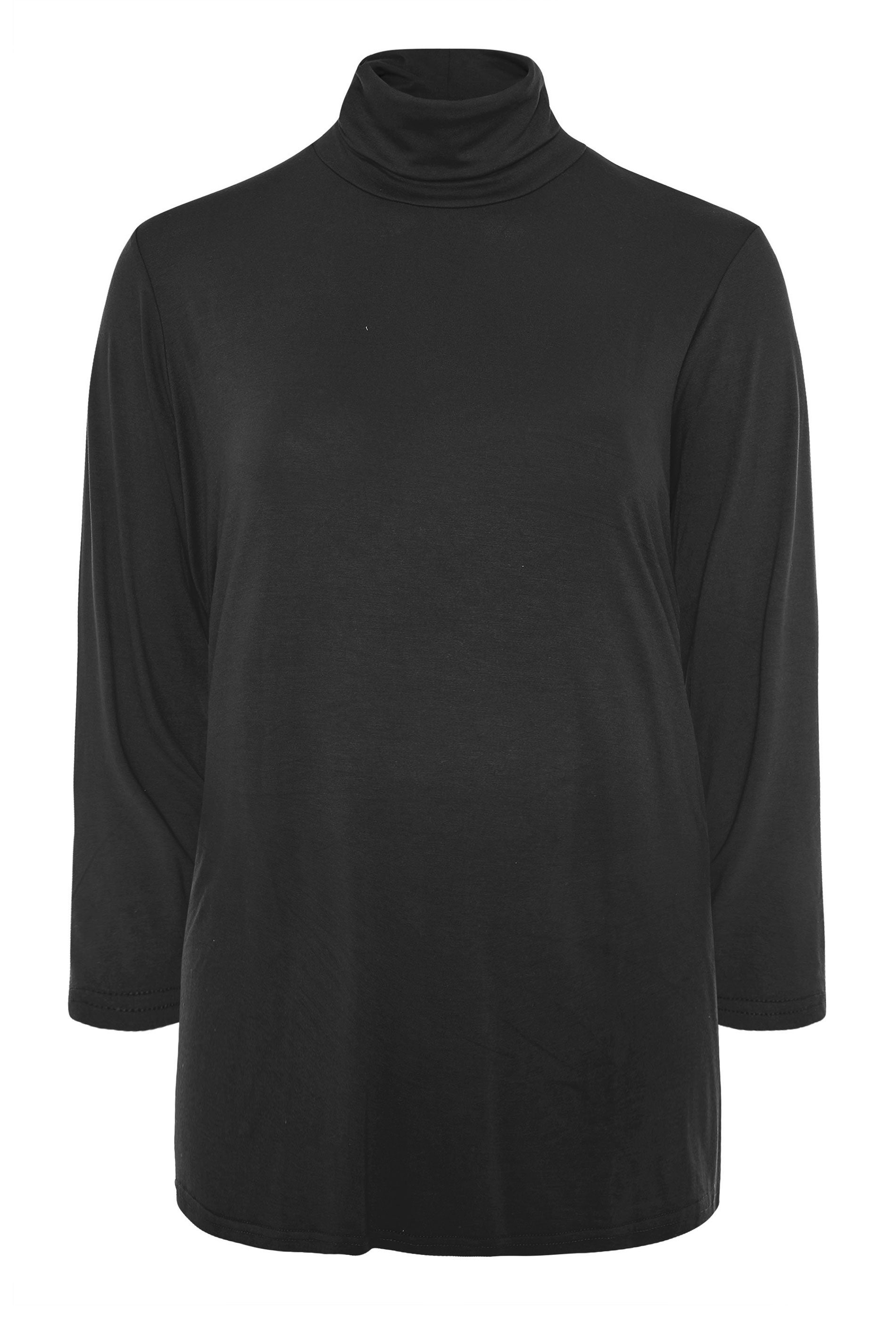 Yours Clothing + Curve Black Turtle Neck Top