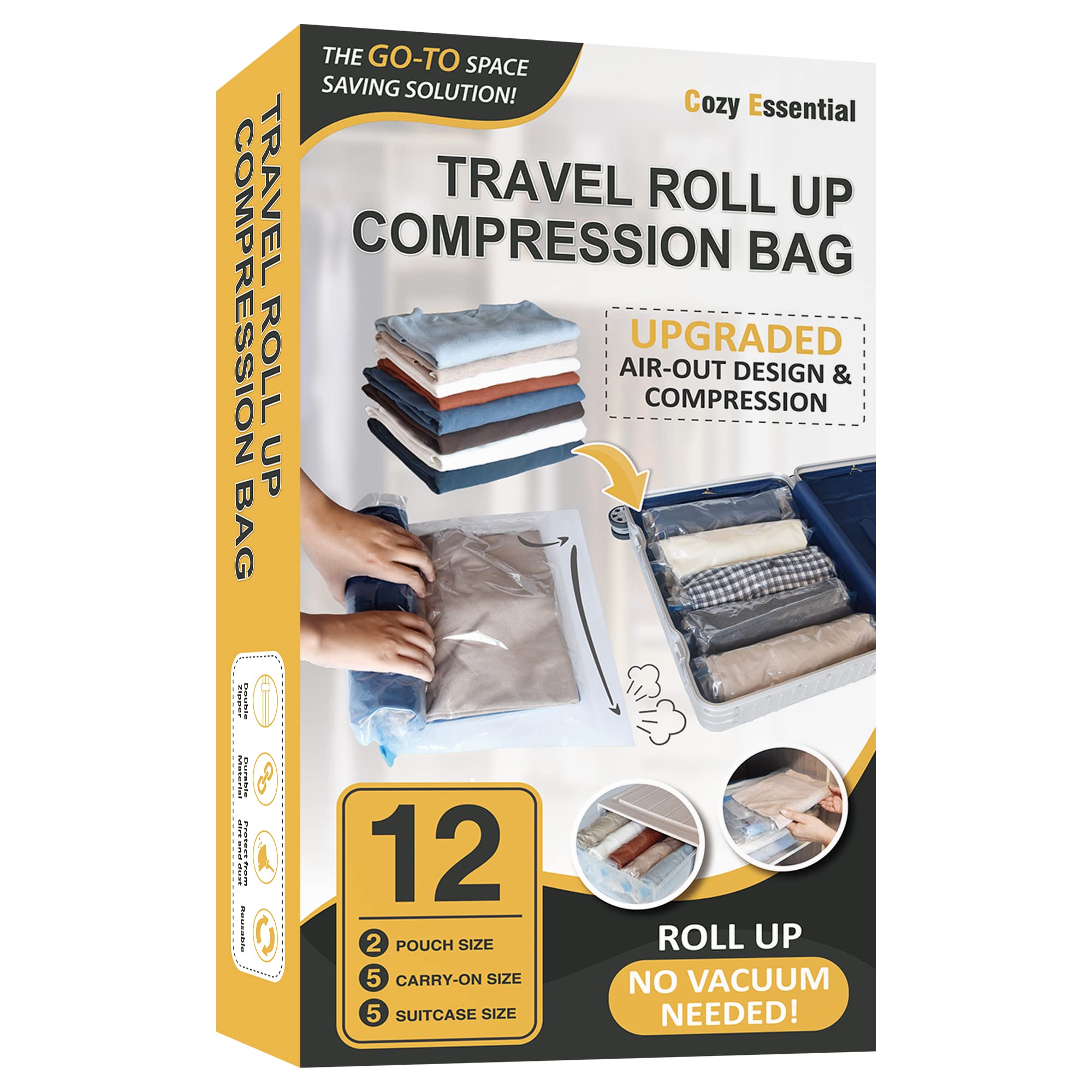 4 x Roll Up Compression Vacuum Storage Space Saving Bags Travel Home Luggage  bag