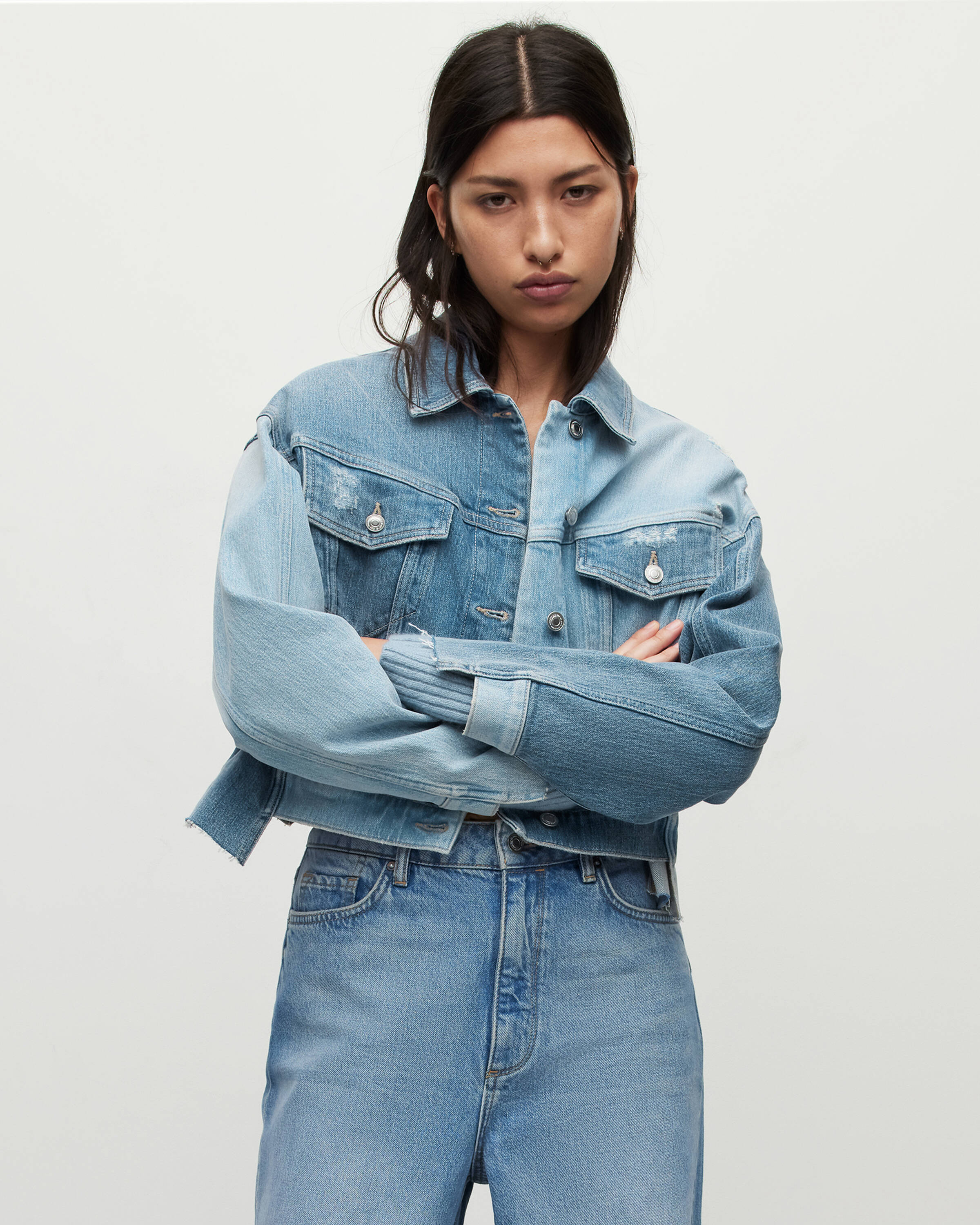 AllSaints + Beth Patch Denim Jacket