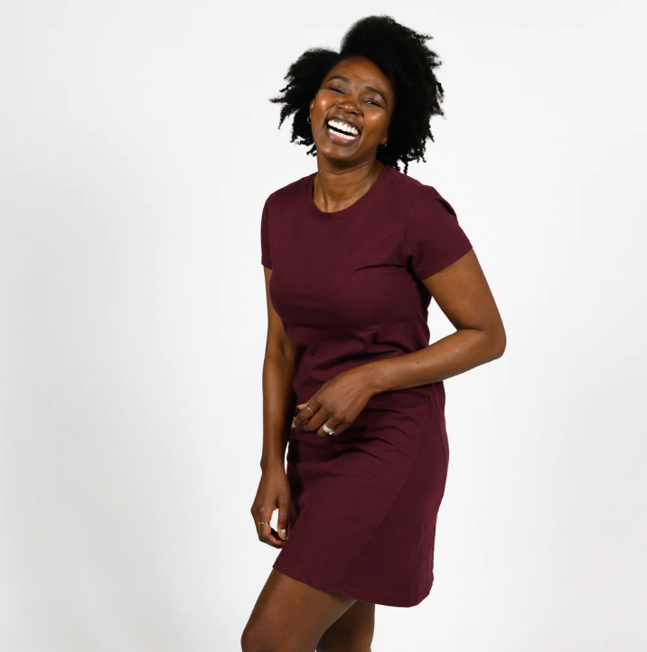 T shirt dress burgundy best sale