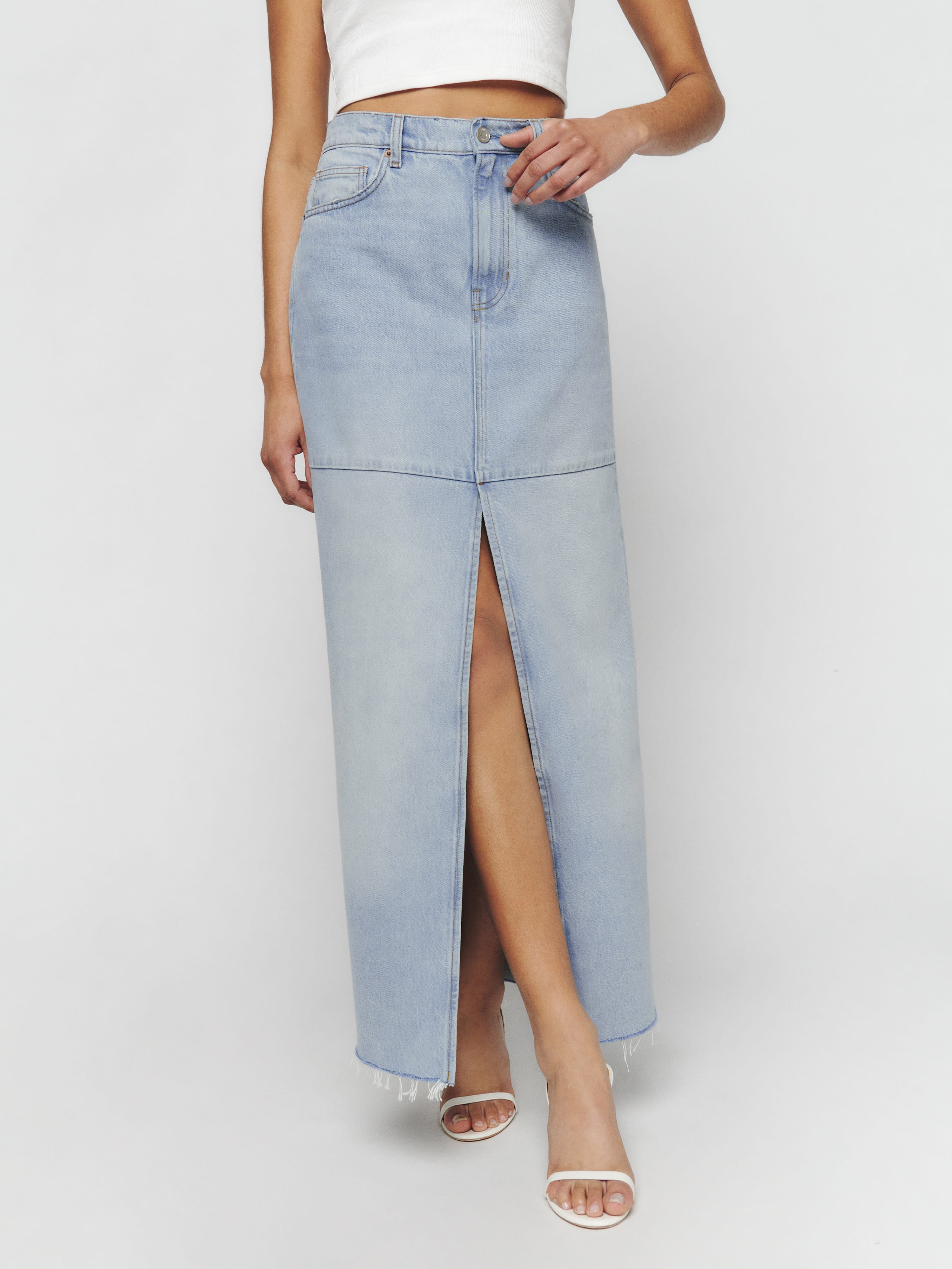 Reformation + Tazz Maxi Denim Skirt