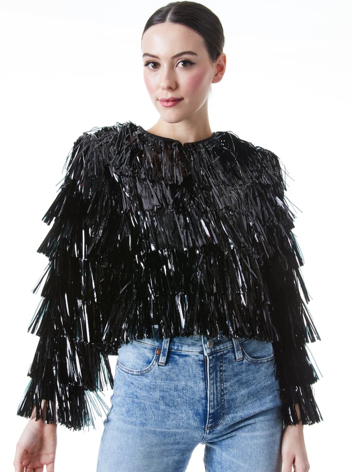 Alice + Olivia + FAWN FRINGE TINSEL JACKET