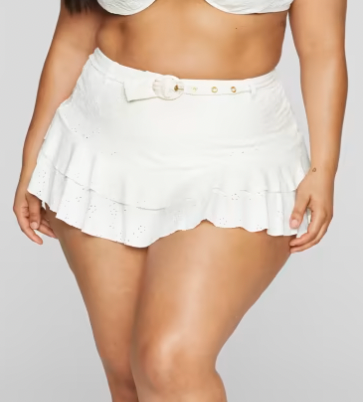 Plus size ruffle swim 2025 skirt