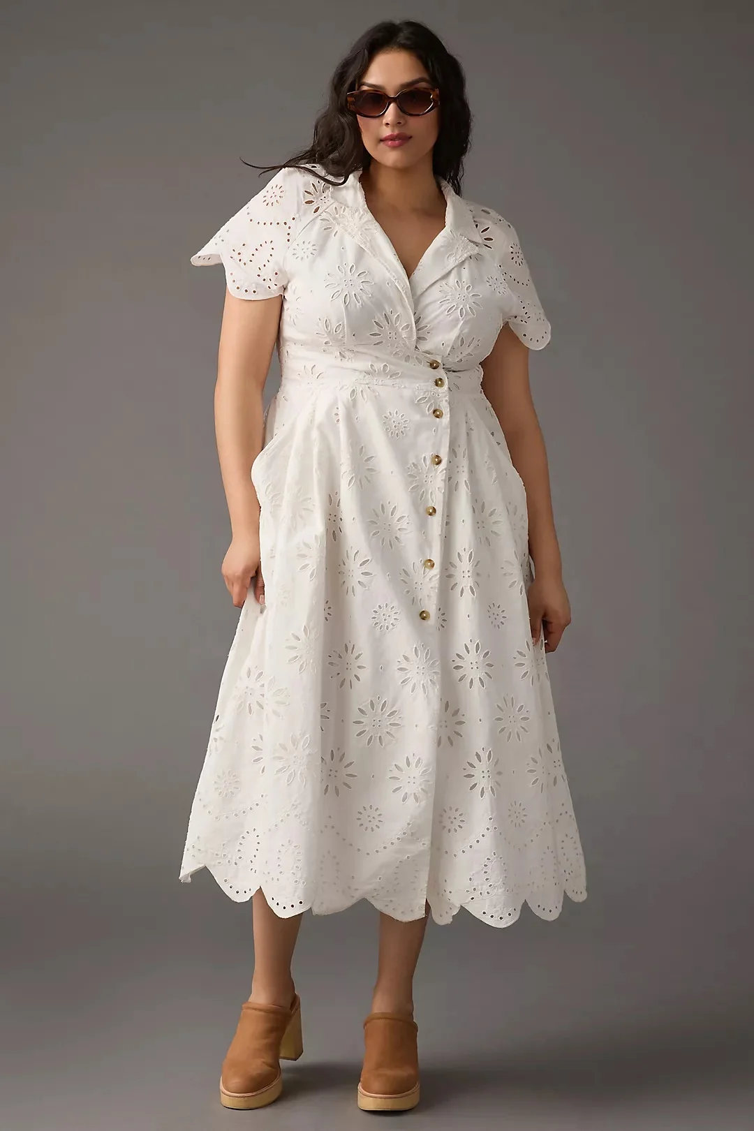 White eyelet shirt sales dress