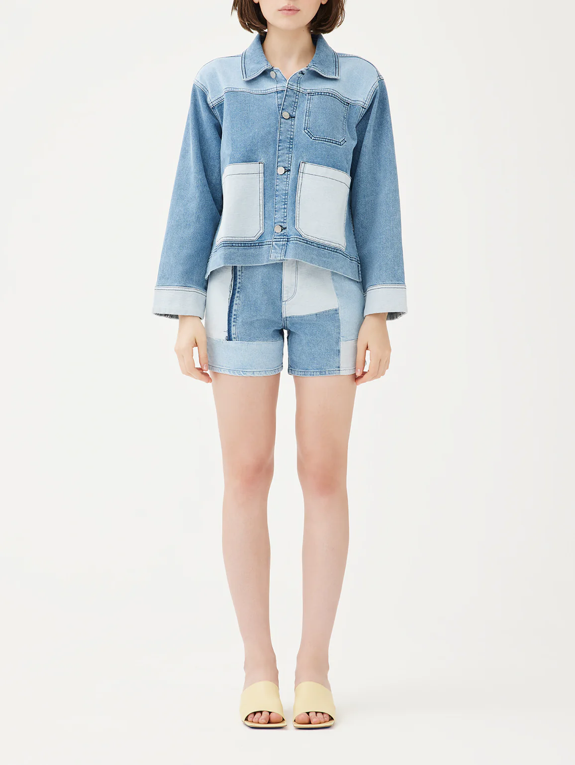 Denim Ella Patchwork Denim Jacket, WHISTLES