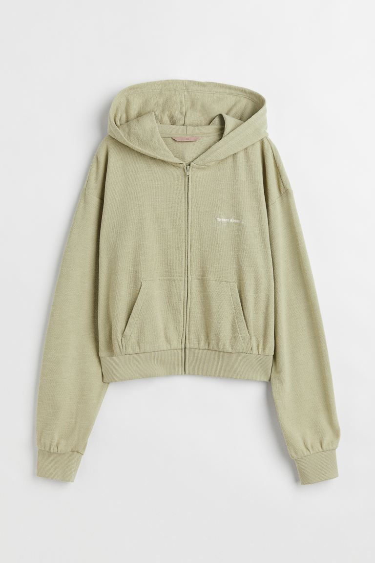 H&M + Hooded Jersey Sweatshirt Jacket