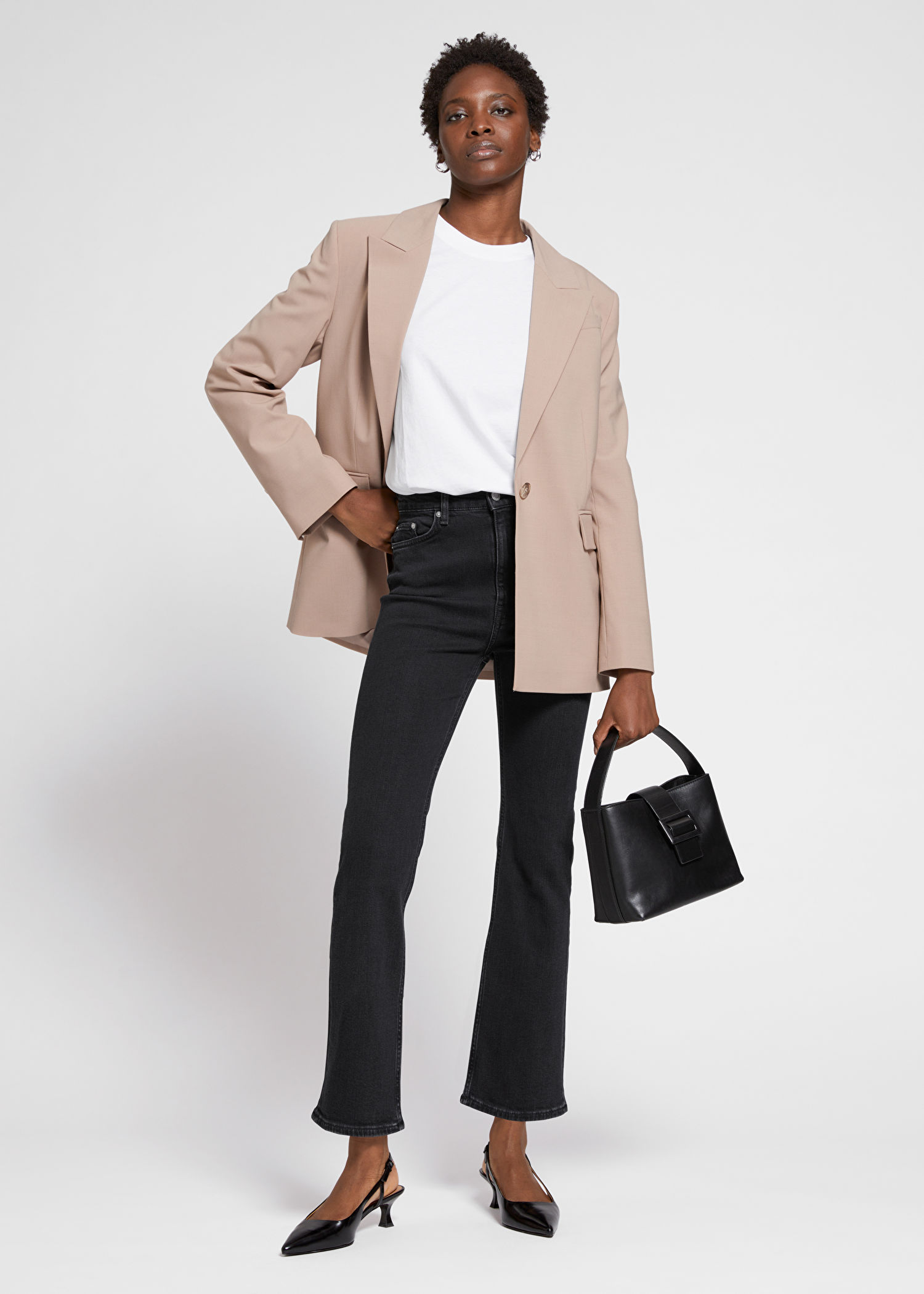 And Other Stories Mood Cut Flared Cropped Jeans