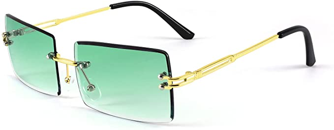  FEISEDY Small Rectangle Sunglasses for Women Men