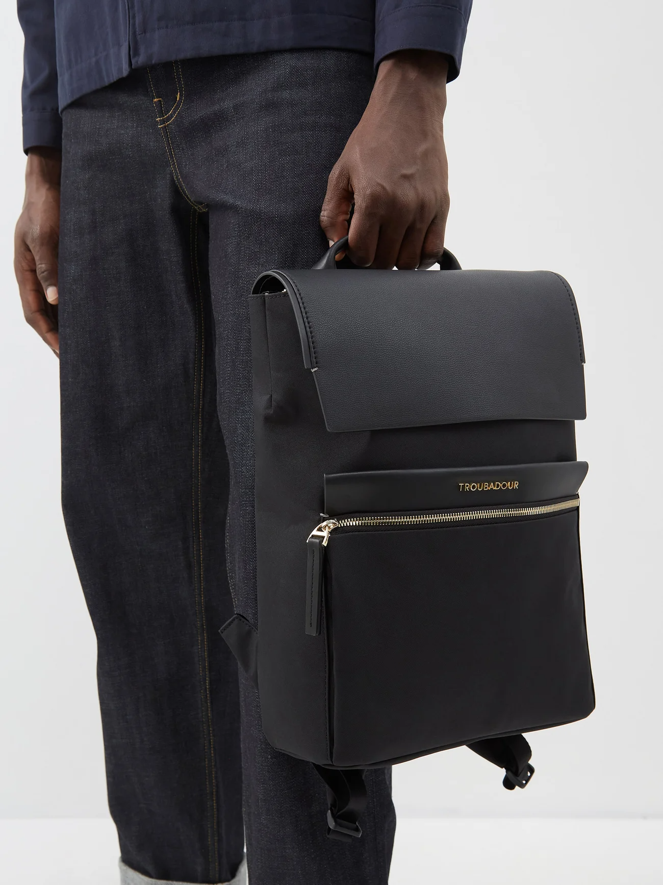 Troubadour + Ki Leather And Canvas Backpack