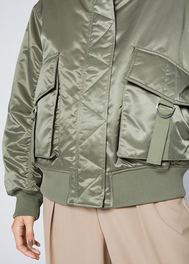 & Other Stories + Oversized Satin Bomber Jacket