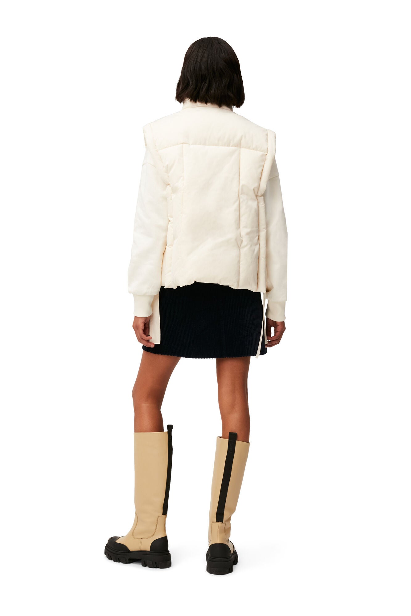 GANNI Oversized Shiny Puff Vest -Black | Garmentory