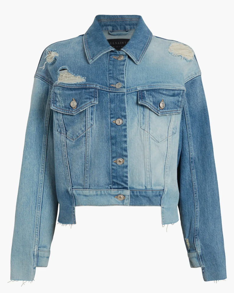 AllSaints + Beth Patchwork Denim Jacket