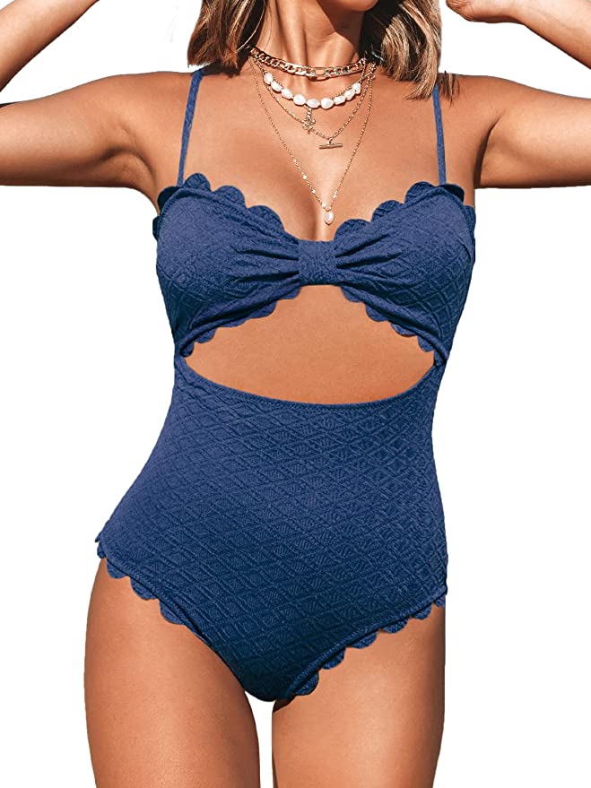 Cupshe + Cutout Scallop Trim One Piece