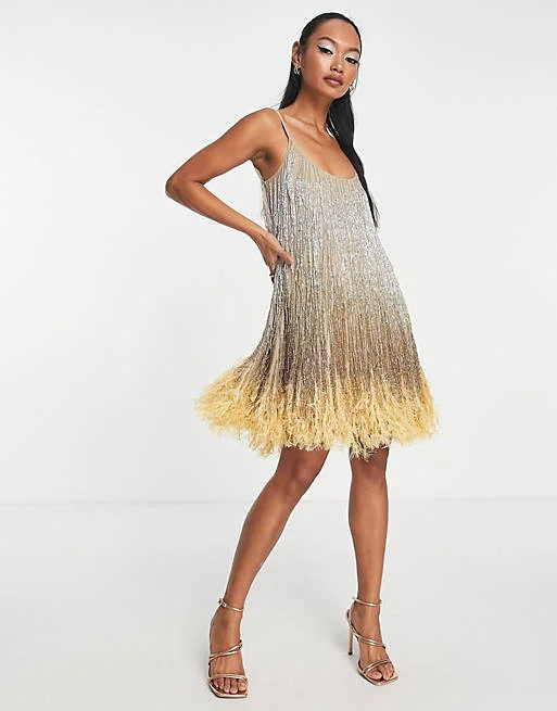 Beaded fringing for clearance dresses