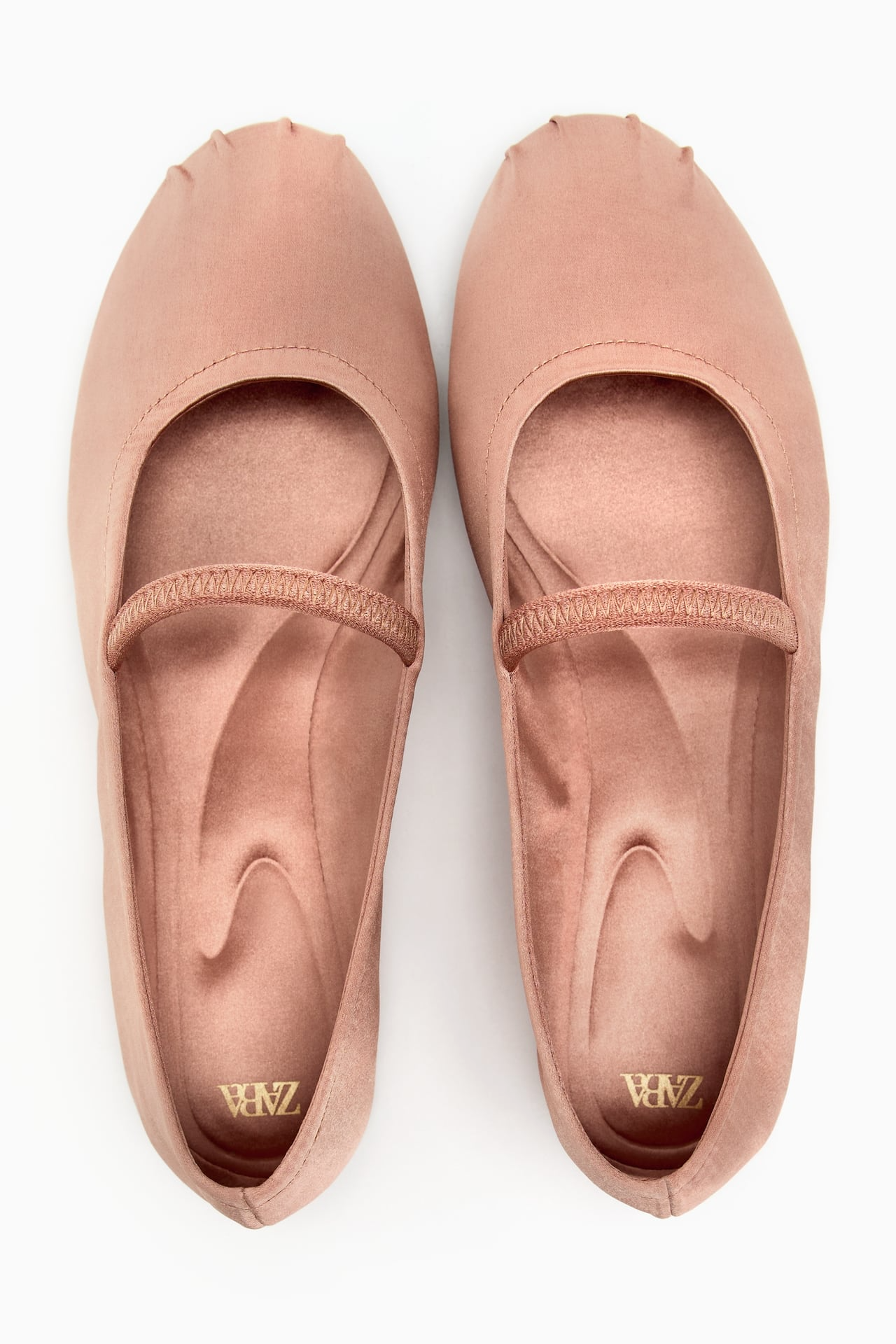Zara + Satin Effect Ballet Flats