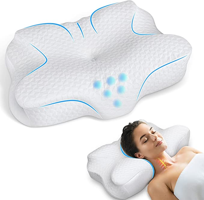 2024 Contour Memory Foam Pillow Side Sleeper Pillow Cervical Pillow For  Neck Pain Gel Pillow,back And Stomach Sleepers