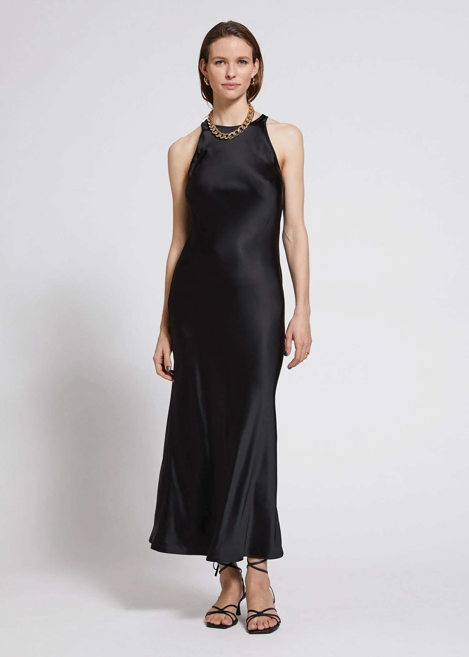 Other Stories Slim Fit Bias Cut Midi Dress