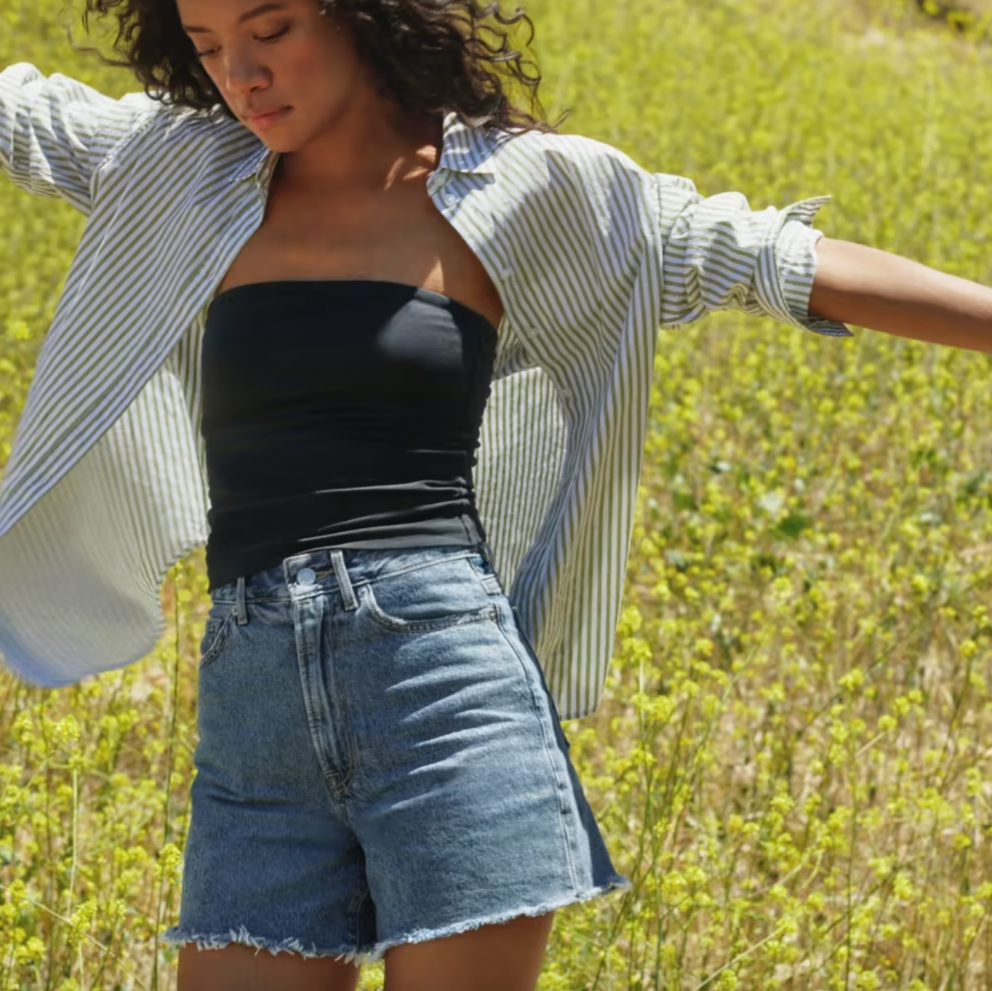 A line jean shorts discount