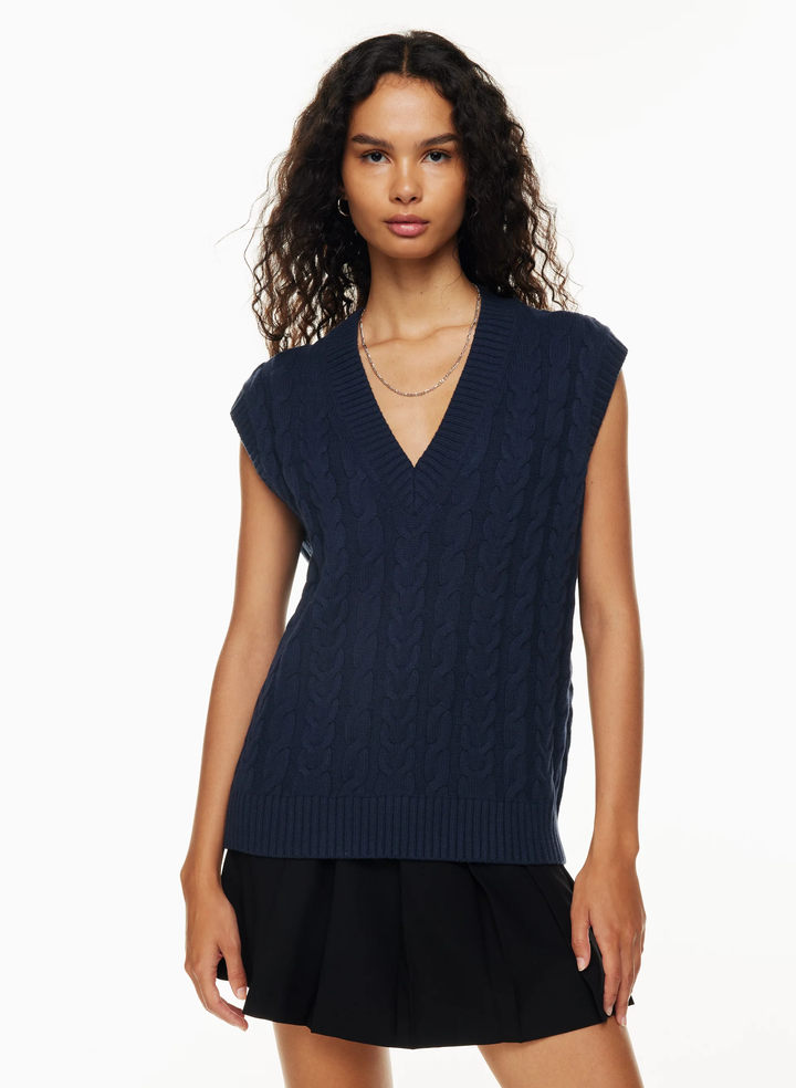 Navy blue sweater hot sale vest womens