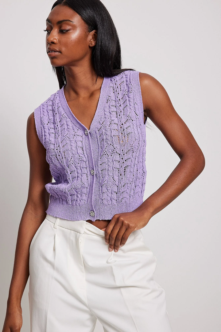Knitted vest top shop womens