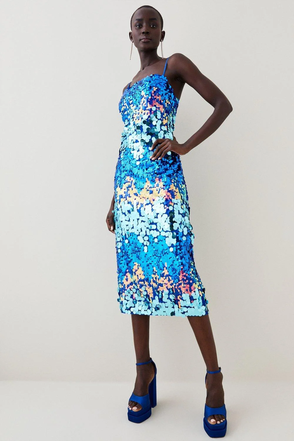 Karen millen deals blue midi dress