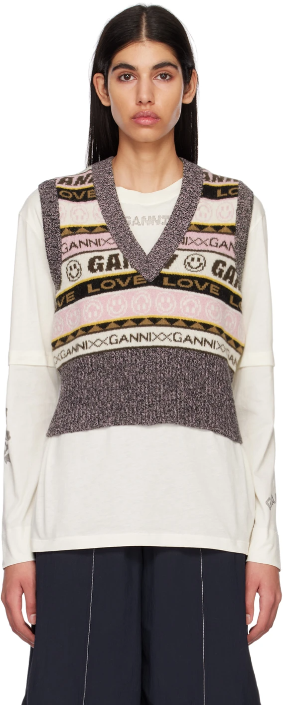 Ganni + Knit Wool-Blend Vest