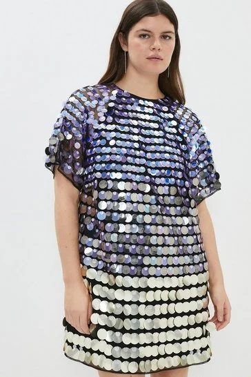 Coast Plus Size Disc Sequin Mini Dress