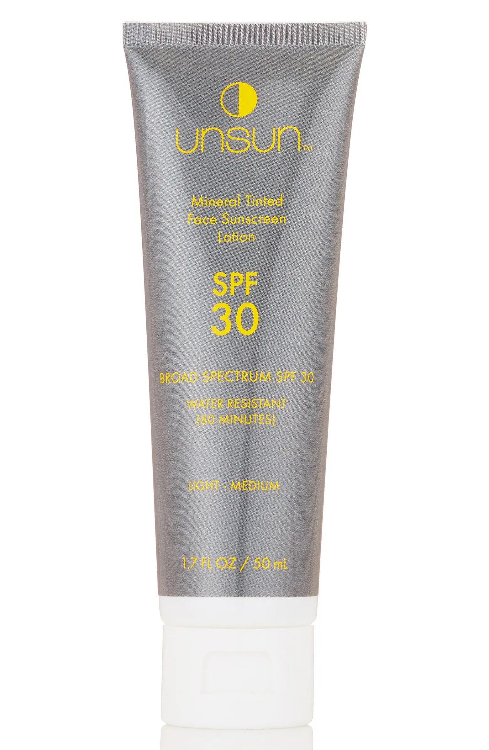 Unsun Cosmetics + Mineral Tinted Face Sunscreen Lotion SPF 30