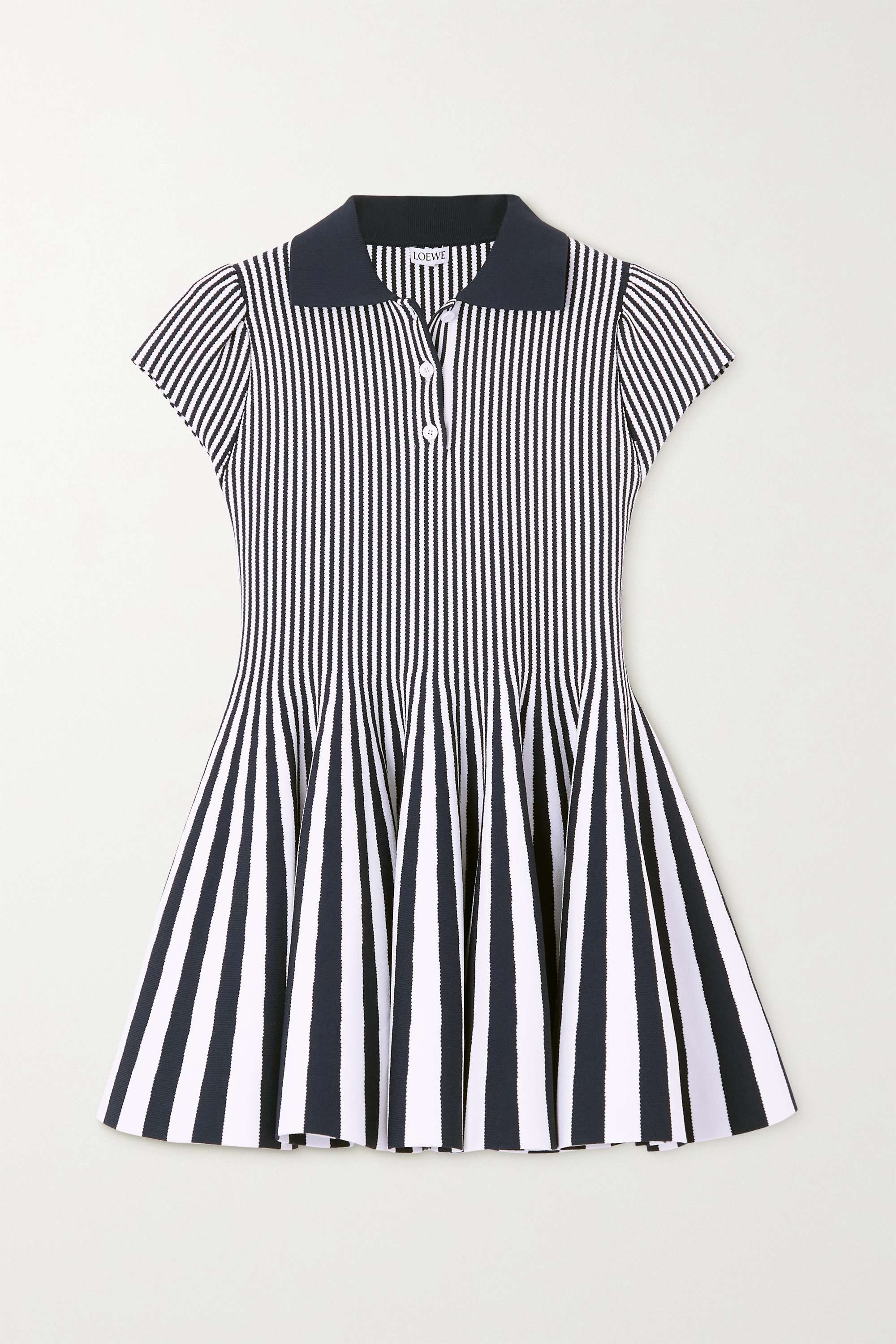 Loewe + Striped Crepe Mini Dress