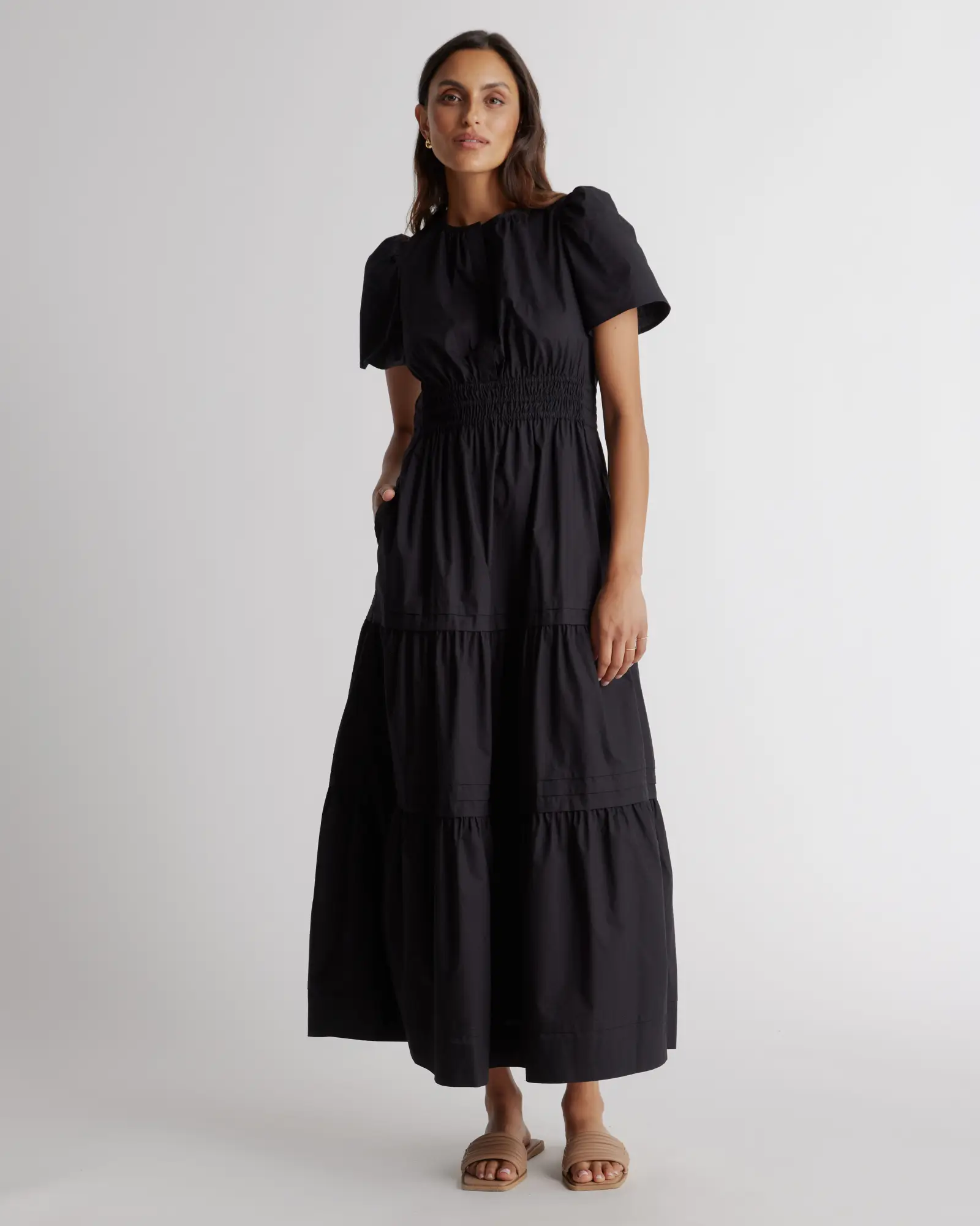 【AMERI】LUSTER TIERED LAYERED DRESS AMERI LUSTER TIERED LAYERED DRESS