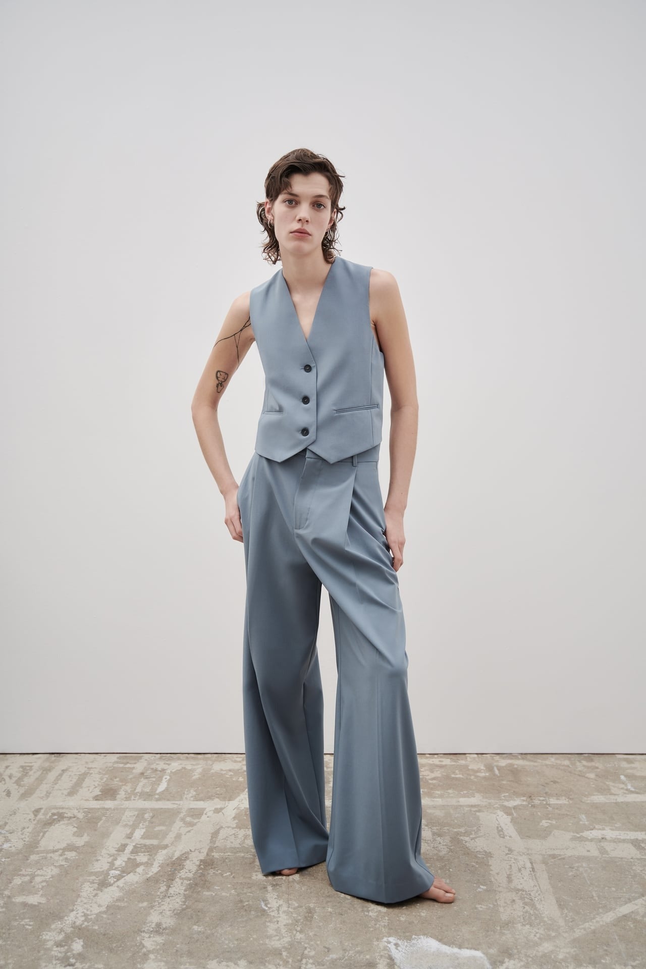Zara + Full Length Pleated Trousers