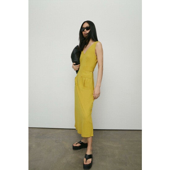Warehouse + Pique Utility Tie Waist Dress