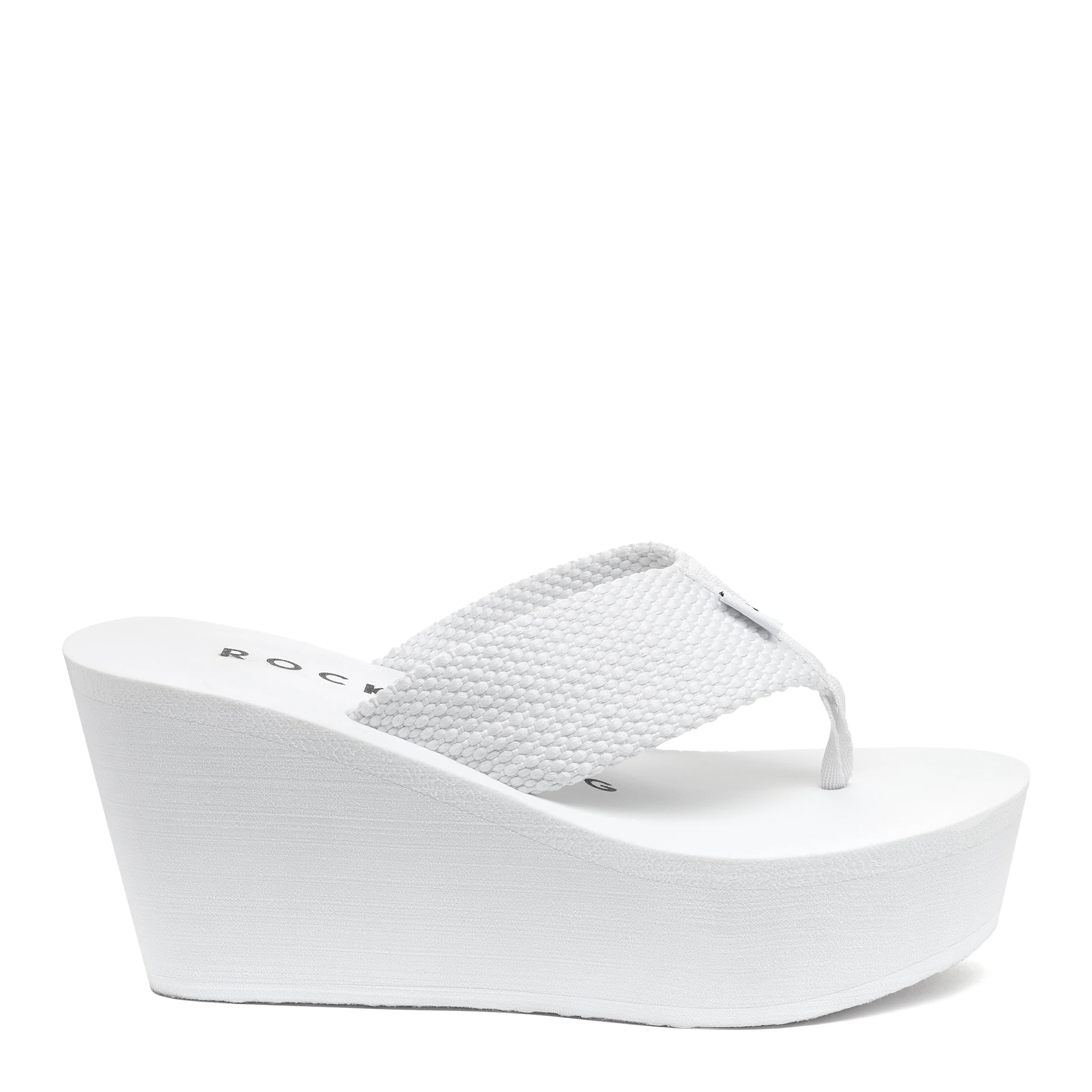 Rocket Dog + Diver White Wedge Flip Flop