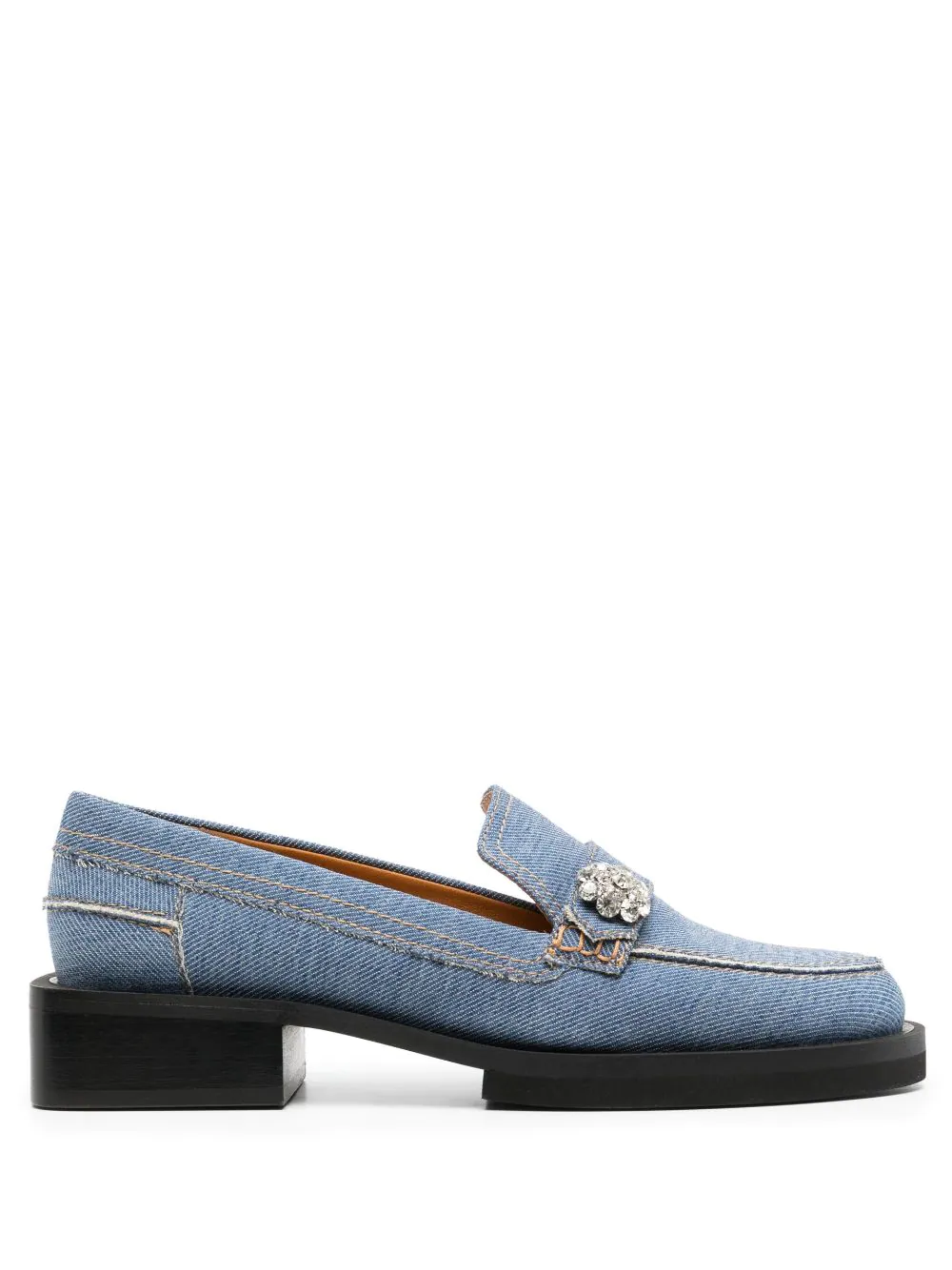 Ganni + Jewel Denim Loafers