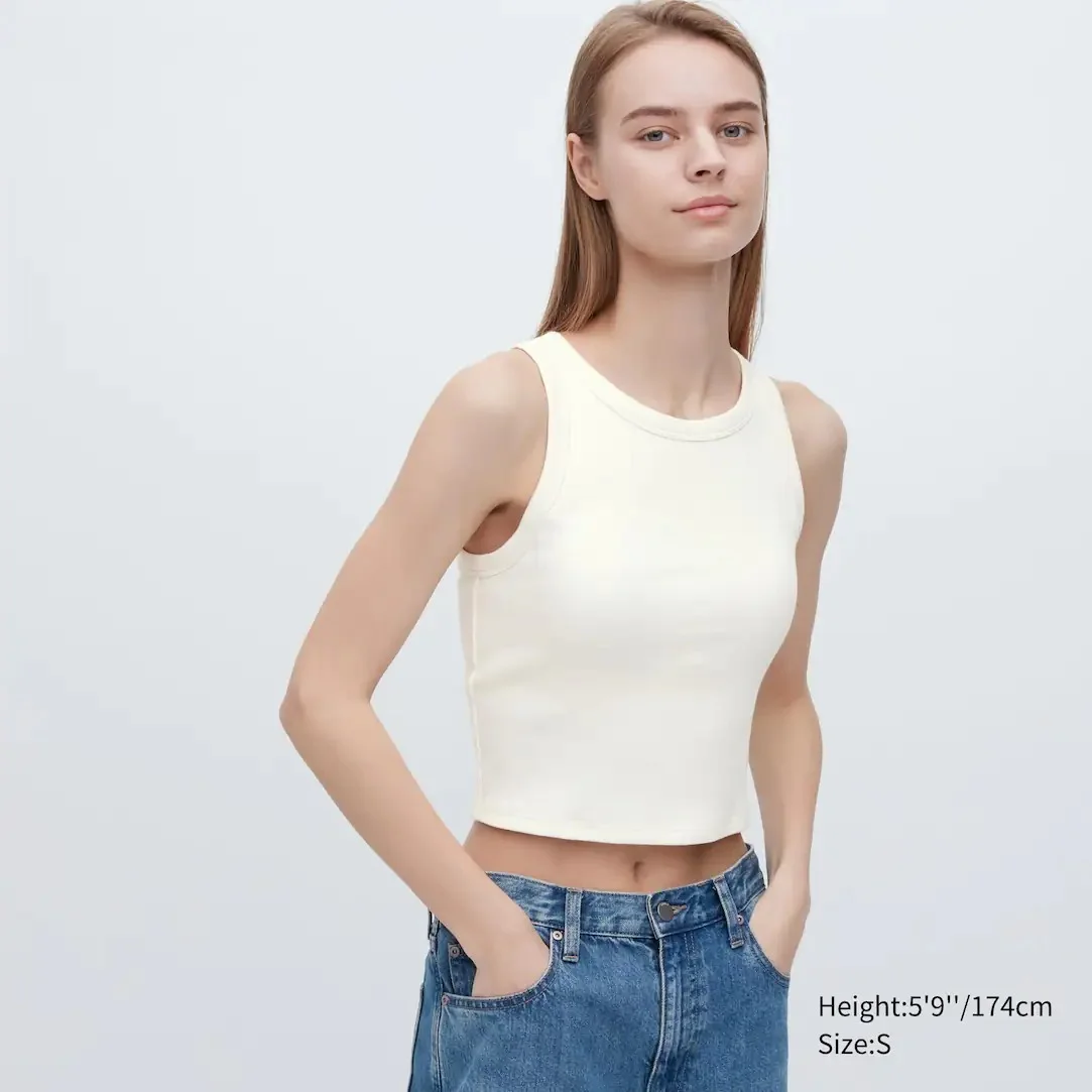 Uniqlo + Ribbed Cropped Sleeveless Bra Top Uniqlo + Ribbed Cropped Sleeveless Bra Top