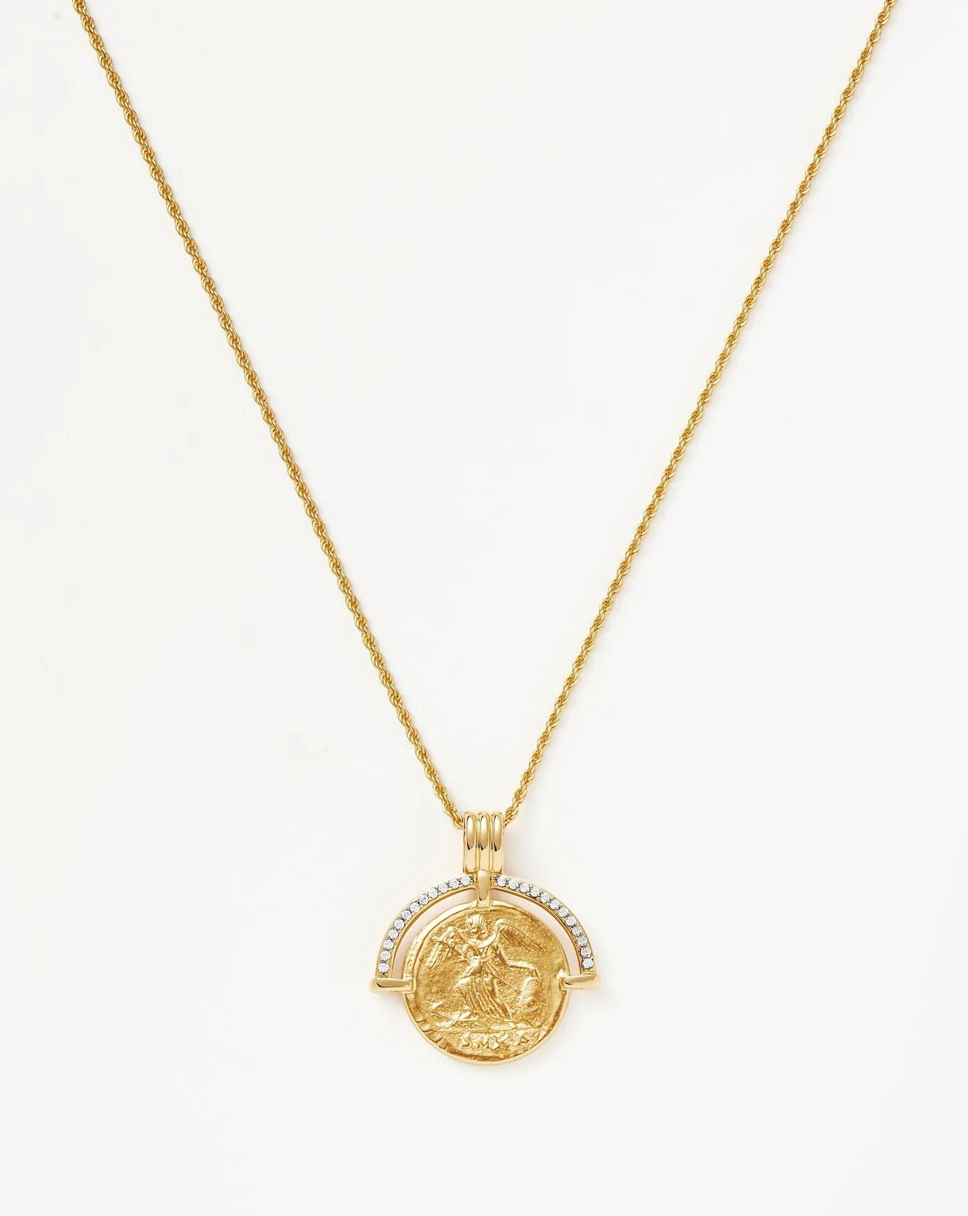 Lucy Williams x Missoma + Engravable Fortuna Arc Coin Pendant Necklace