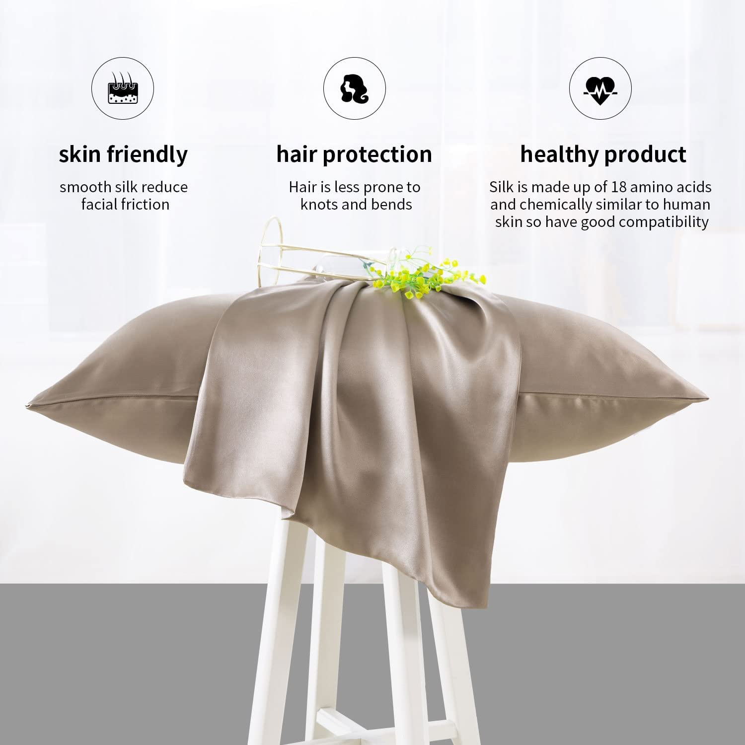 ZIMASILK + 100 Mulberry Silk Pillowcase for Hair and Skin Health