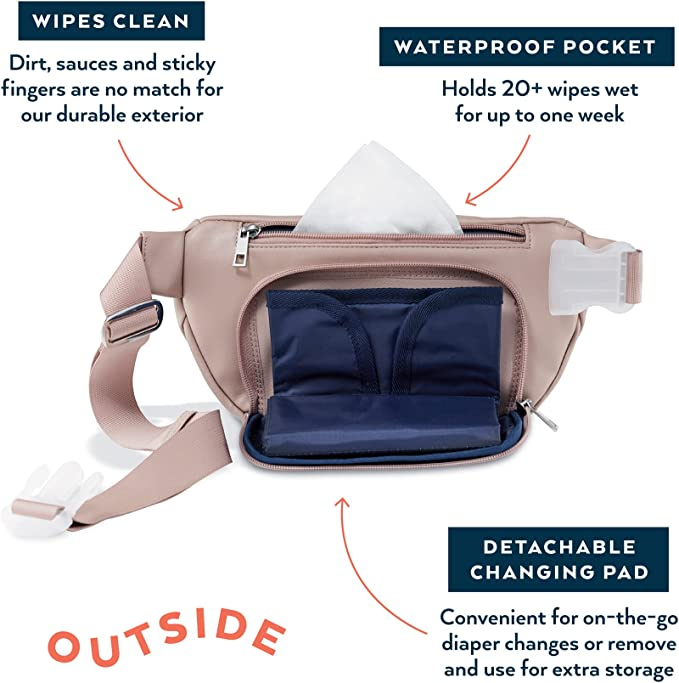 Kibou + Vegan Leather Fanny Pack Diaper Bag