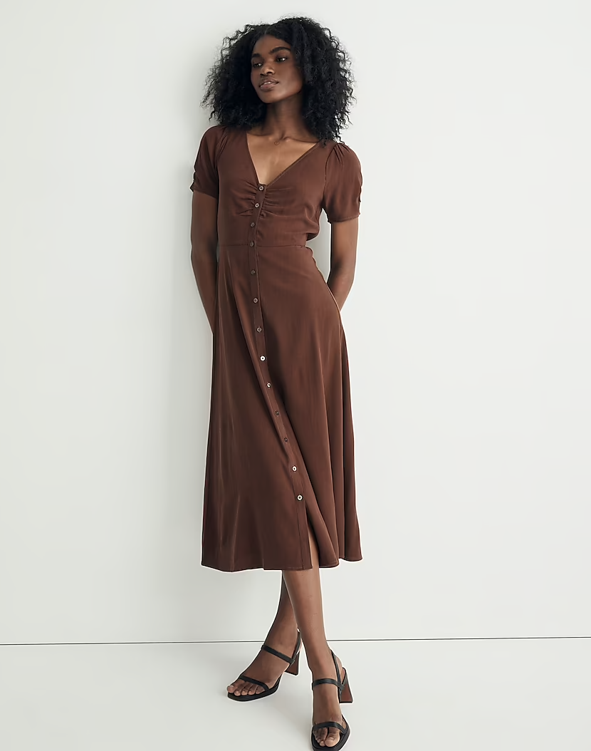 Madewell + Leedra ButtonFront Midi Dress